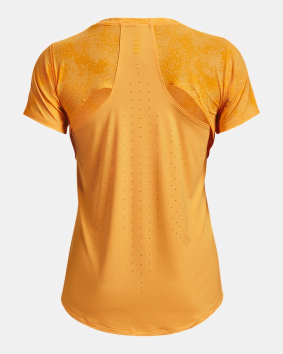 Women's UA Iso-Chill Run Short Sleeve in Yellow image number 5